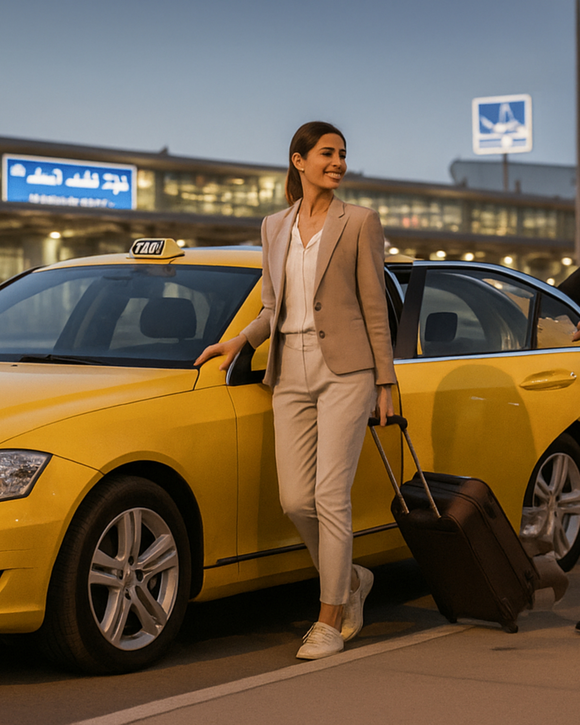Modern taxi vehicle providing safe and comfortable transportation service in Hammamet